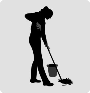 Lady Cleaning a Holiday Home